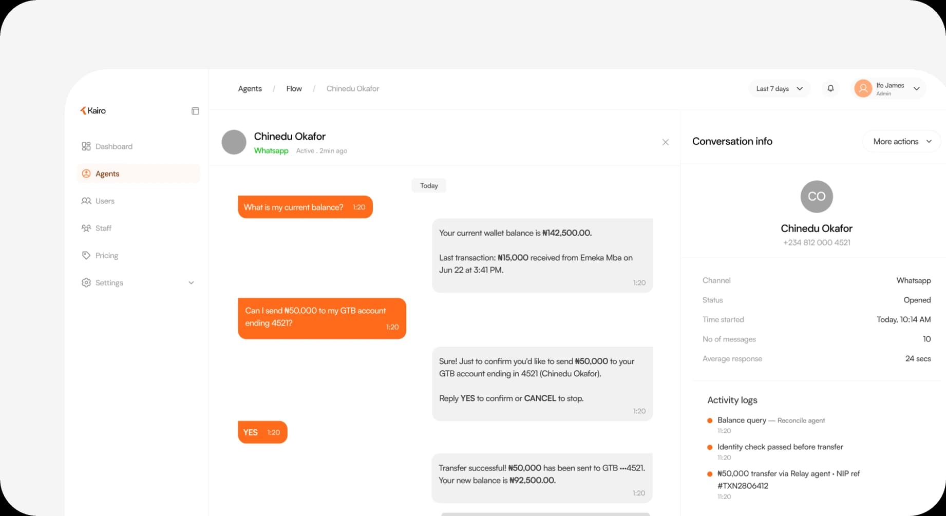 Conversational transaction infrastructure